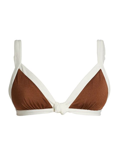 Buy Johanna Ortiz Wilderness Knotted Triangle Bikini Top Chocolate At 70 Off Editorialist