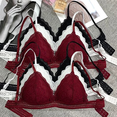 New Lace Sexy Lingerie Wireless Bra For Women Padded Push Up Bralette Female Brassiere Soft