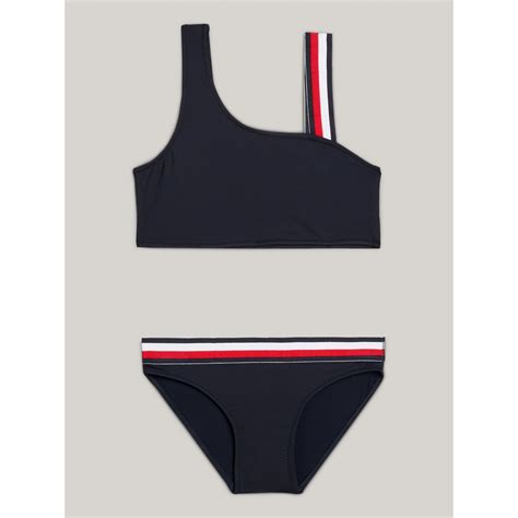 GLOBAL STRIPE BRALETTE BIKINI SET