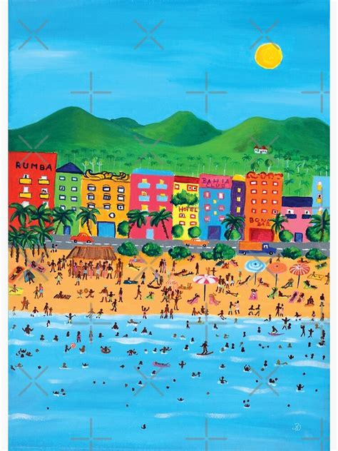 Happy Beach Holiday Bahia Tropical Sun Sea And Fun Colorful Art