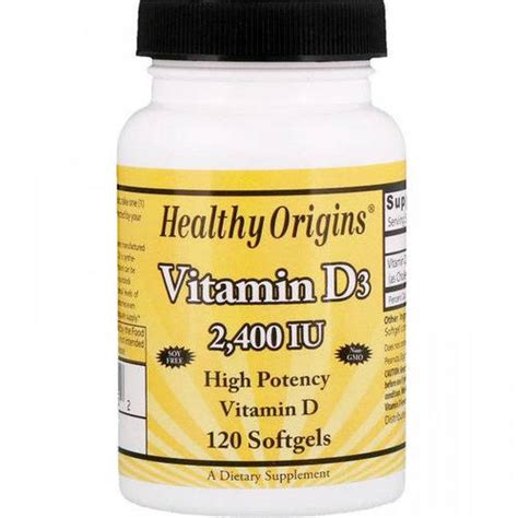 Купить Витамин D Healthy Origins Vitamin D3 2,400 IU 120 Softgels, цена ...