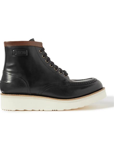 Grenson Asa Leather Derby Boots Black Grenson