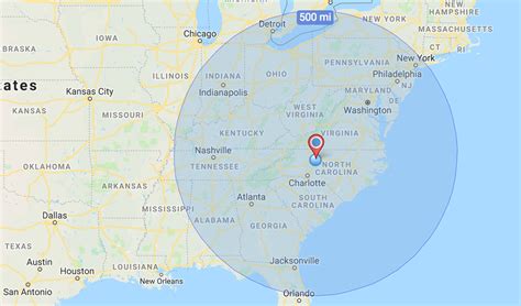 Radius Map Leed 500 Mile Radius Calcuate The Radius D
