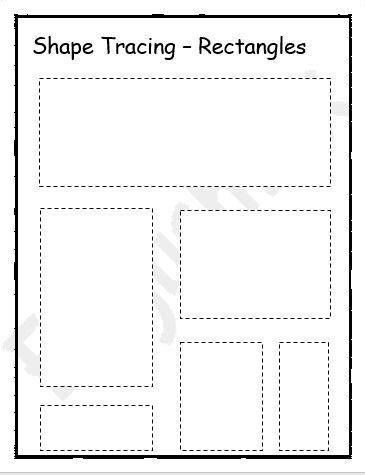 Rectangle Shape Tracing Worksheet - EnglishBix