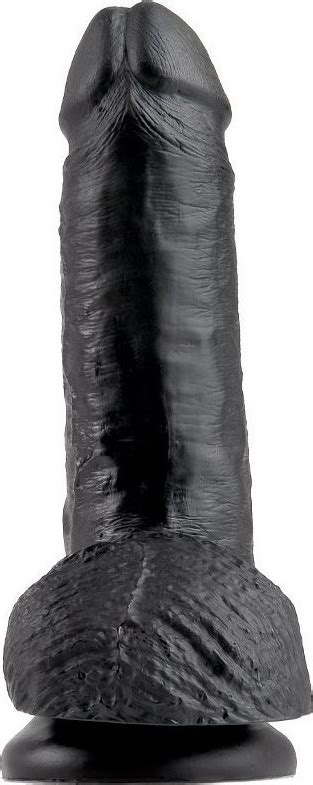 King Cock Ρεαλιστικό Dildo με Όρχεις και Βεντούζα Black 18cm PD5506 23