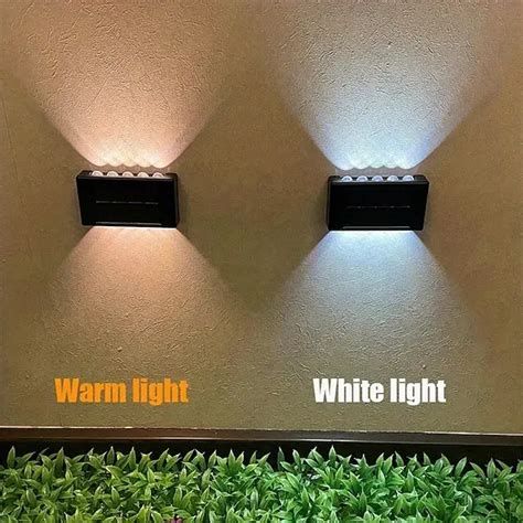 Solar 10led Fence Light Double Head Wall Light Temu