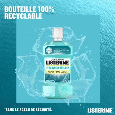 Listerine Fraicheur Intense Bain De Bouche Plus Leger Ml