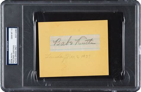 Lot Detail Babe Ruth Autographed Page Segment C 1937 PSA DNA