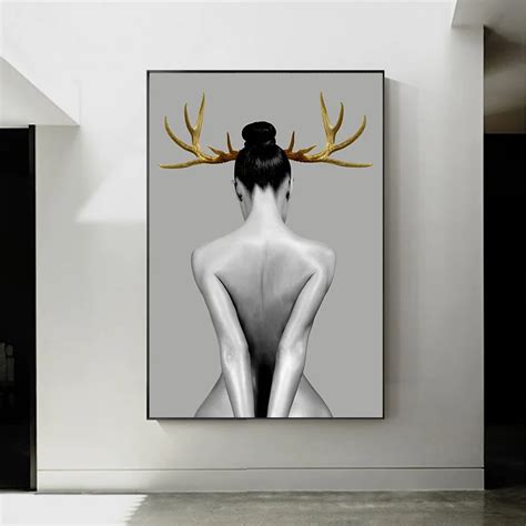 Картины на холсте, черные, белые, обнаженные, сексуальные девушки ...