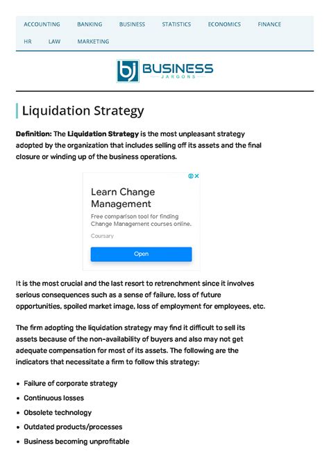 SOLUTION: What is liquidation strategy definition and meani - Studypool