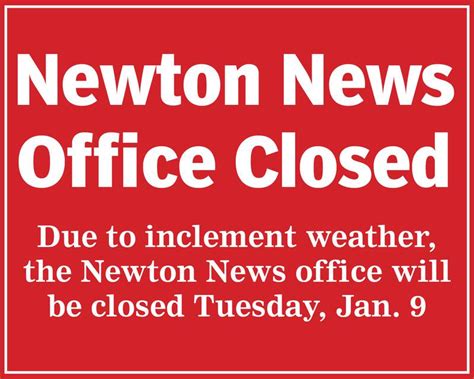 Newton News Office Closed – Newton Daily News