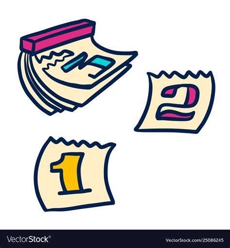 Hand Drawn Calendar Icon Doodle Cartoon Element Vector Image