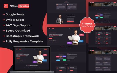 Affiliate Marketing HTML Template #269650 - TemplateMonster