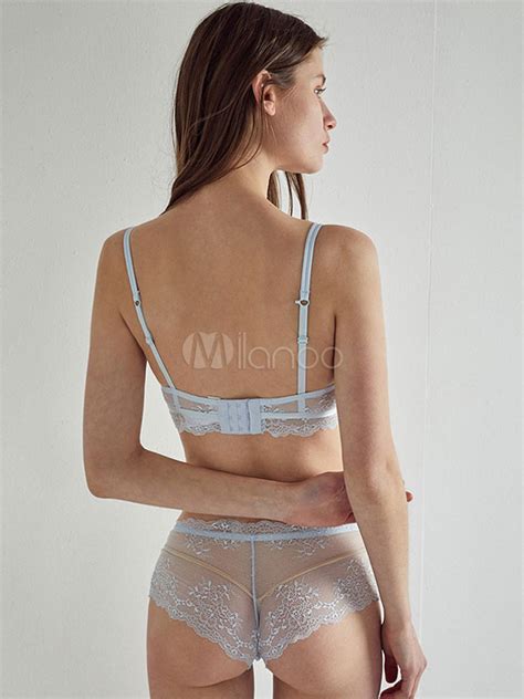 Sexy Bra Sets Lace Tulle Women Two Piece Lingerie Milanoo