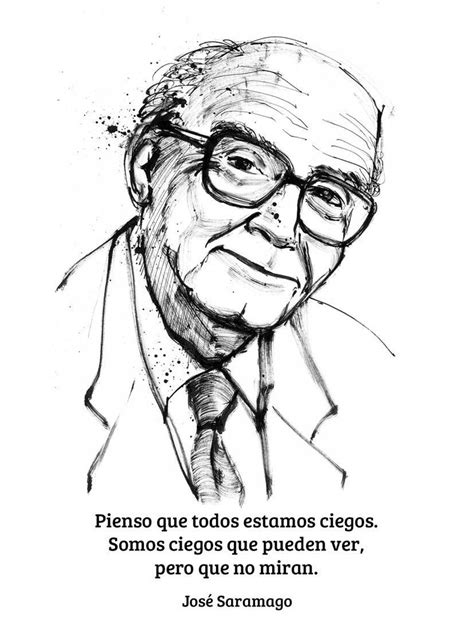 Jos Saramago Retrato En Tinta China Frases En El Idioma Etsy Espa A