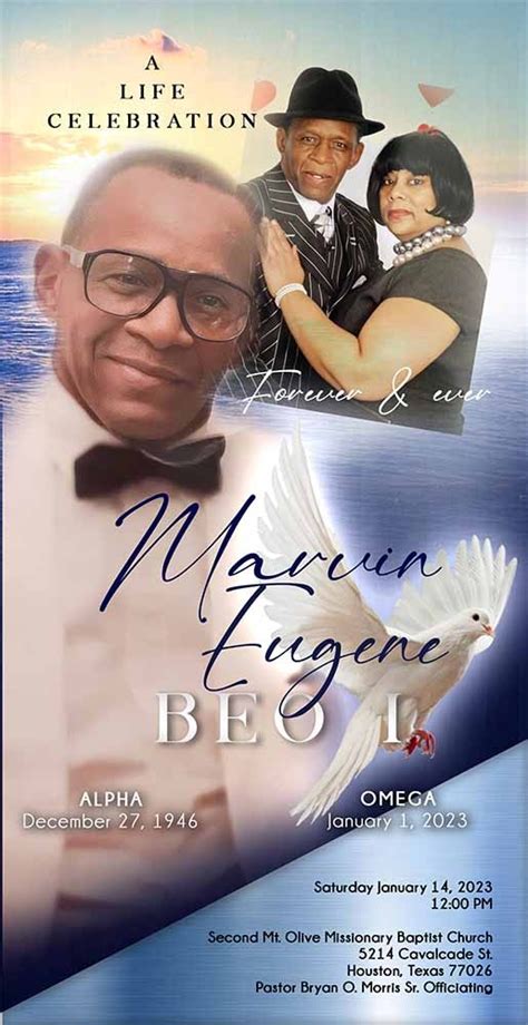 Marvin Eugene Beo Obituary Printing