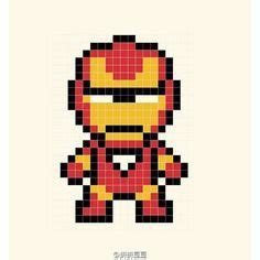 Железный человек термомозаика | Perler beads, Hama beads patterns ...