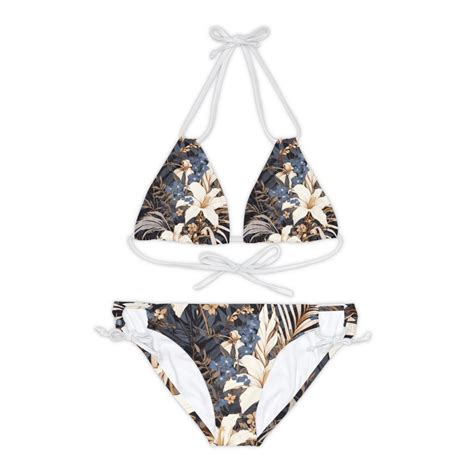 Swimwear Bikini 2 Piece Set Shadow Grass Blades Camouflage Thong Cheeky