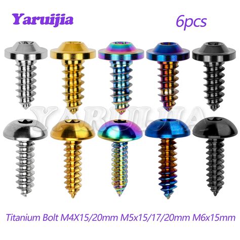 Титановый болт Yaruijia M4/M5/M6x15/17/20 мм, самонарезающая головка ...