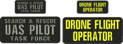 S And R Uas Pilot T F Drone F Operator Emb Patch 4x10 And 2x5 Hook On Back Black Ebay