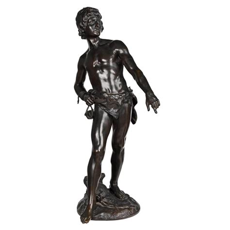 David With Slingshot Statue Art Figurine