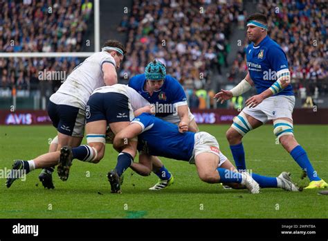 Rome Italy Mar Italy Vs Scotland Rugby Six Nations Action