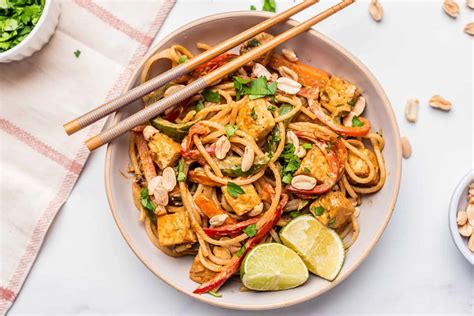 Easy Vegan Pad Thai With Tofu And Homemade Peanut Sauce