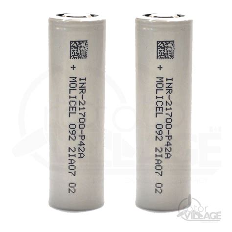 Molicell INR 21700 P42A 4200mAh 45A Li-ion (2pc) - Rotor Village