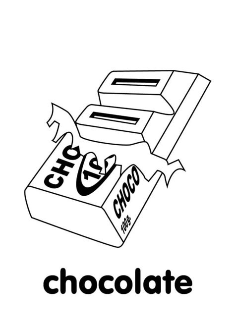 Desenhos De Barra De Chocolate Para Colorir E Imprimir