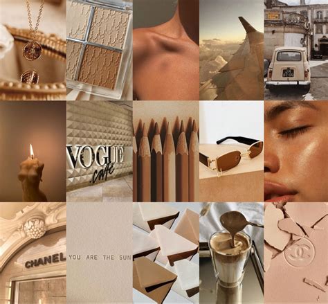 100 PCS Beige Aesthetic Wall Collage Nude Aesthetic Wall Collage Kit Tan Wall Decor Prints