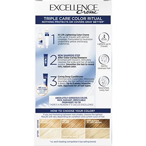 L Oreal Paris Excellence Creme Permanent Triple Care Hair Color Extra Light Ash Blonde Gray