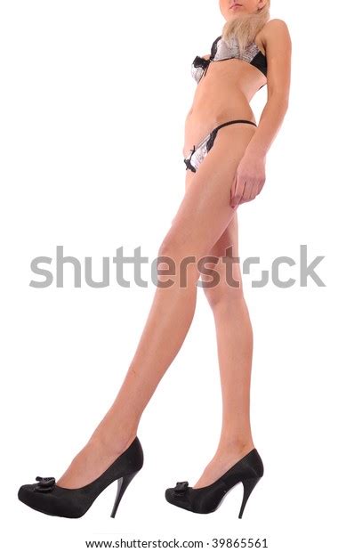 Sexy Woman Long Legs Lingerie Isolated Stock Photo 39865561 Shutterstock