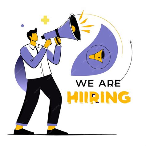 Premium Vector | Desperate Job Seeker Amplifies His Plea with a Megaphone