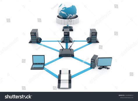 Computer Network Internet Concept Network Diagram 스톡 일러스트 1522094912