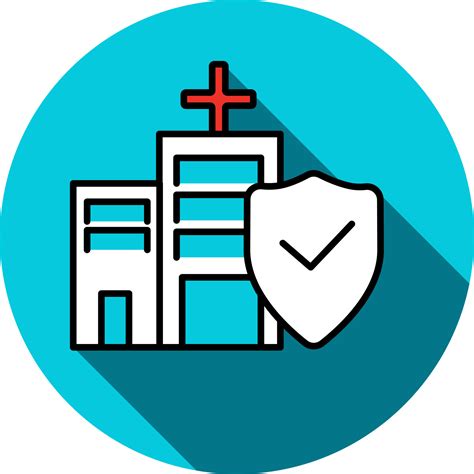 White Hospital Check Security Icon on Blue Circle Background. 24462515
