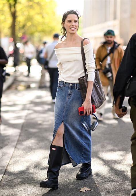 La Gonna Jeans Lunga L Alleata Da Ora A Primavera Outfit Per