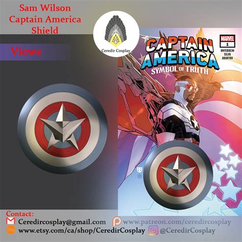 Sam Wilson Captain America Shield 3d Digital The Falcon Etsy