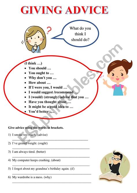 Giving Advice Esl Worksheet By Anjapz Worksheets Library