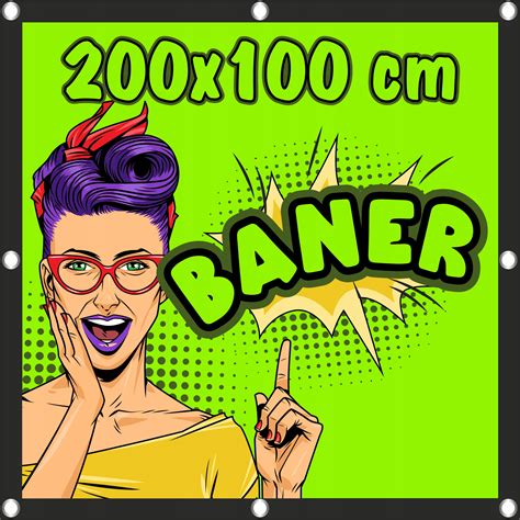 Baner Reklamowy 200x100cm Banery Reklamowe Projekt Gratis Mocny Amb