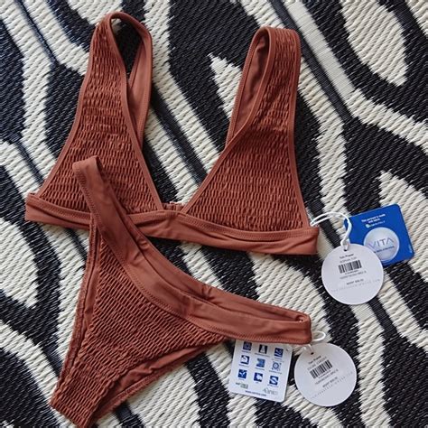 Tori Praver Swimwear Swim Tori Praver Sophia Dylan Smocked Bikini In Bronze Poshmark