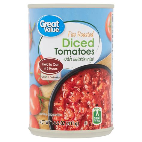 Great Value Fire Roasted Diced Tomatoes 14 5 Oz