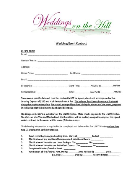 Event Planning Contract Template