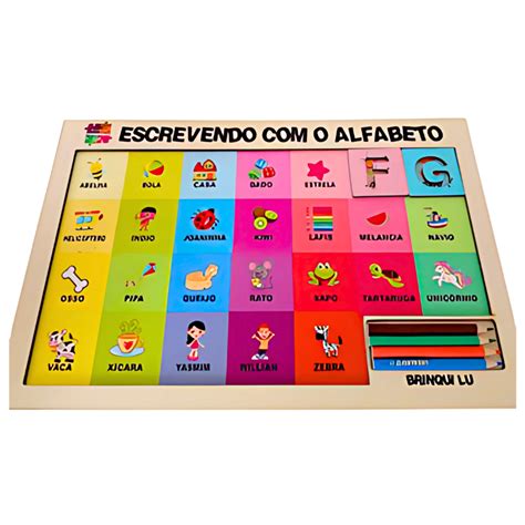 Brinquedo Com A Letra A - Jogo Tabuleiro Educativo Brinquedo Descubra a Letra Do Alfabeto ...