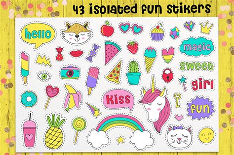 Stickers Collection For Girl By Nataka Thehungryjpeg