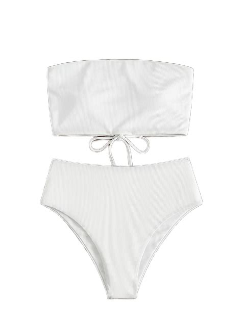 Swim Basics Rib Knit Bikini Set Beachwear Pieces Swimsuit Women Bikini And Women Swimwear Price