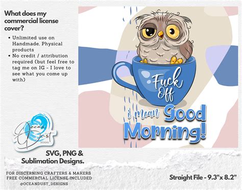 Adult Tumbler PNG Fuck Off I Mean Good Morning Tumbler Wrap Etsy