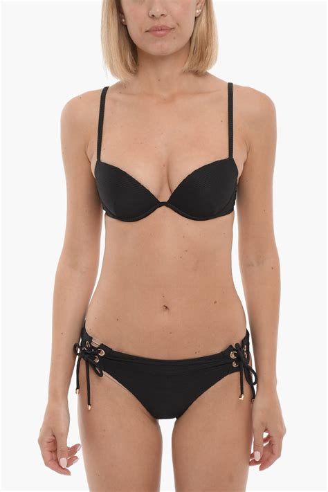 Armani Emporio Ribbed Bikini With Golden Details Women Glamood Outlet