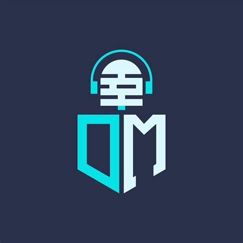 Premium Vector Dm Microphone Logo Design For Audio Music And Podcast