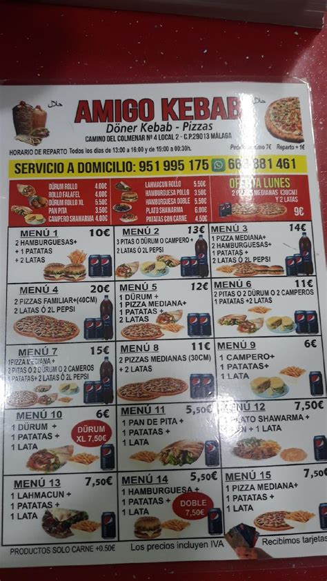 Menu at AMIGO KEBAB restaurant Málaga