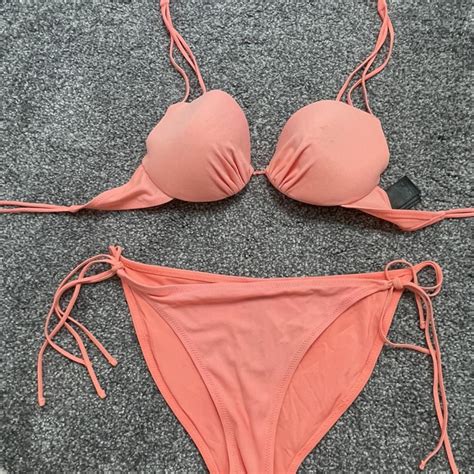 Topshop Neon Pink Bikini Hardly Worn Really Good Depop